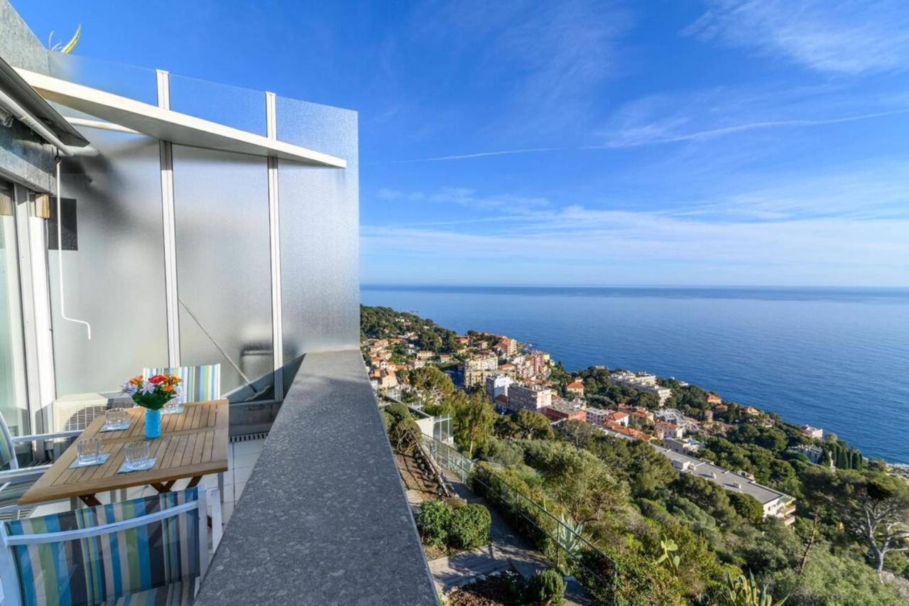 Air-Conditioned Apartment With Sea View Furnished Terrace & Parking Cap-d'Ail Buitenkant foto
